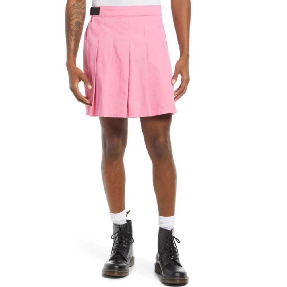 BP. Be Proud By Pride Gender Inclusive Pleated Cotton Twill Skirt In Pink Punch